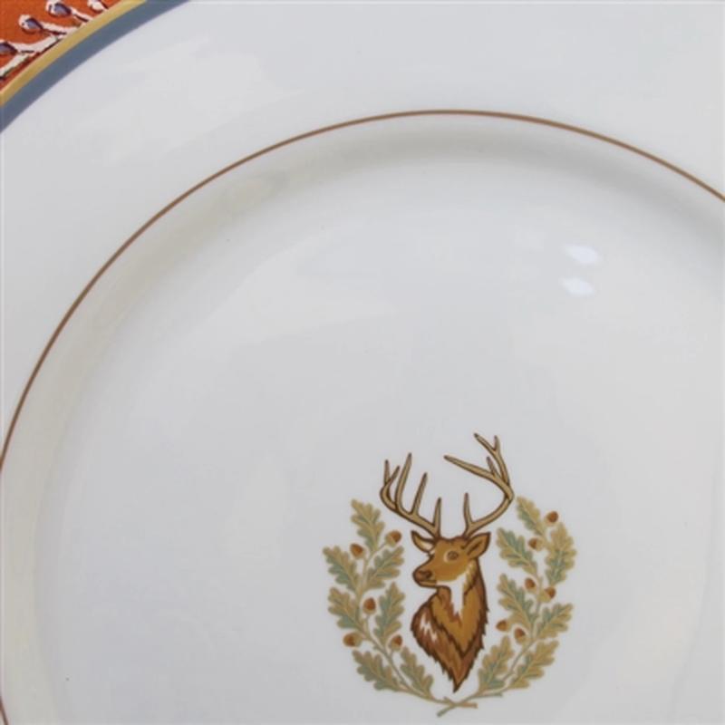 Charlotte Moss Stag Bread Butter Ultra White Gold w-Color Band