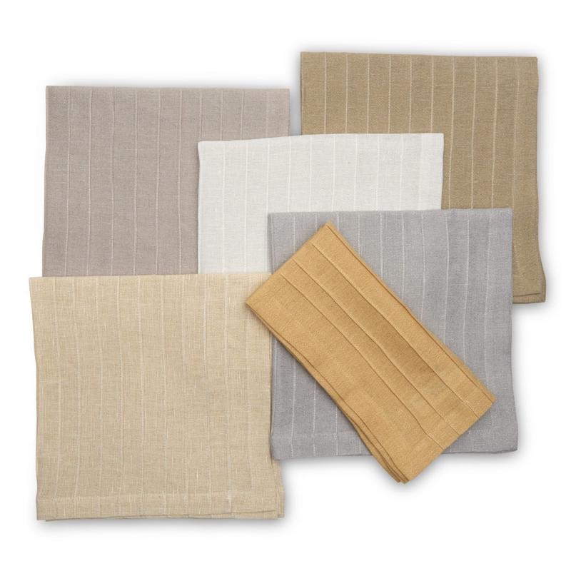 Pleated Metallic Napkin Gold/Taupe Set of 8