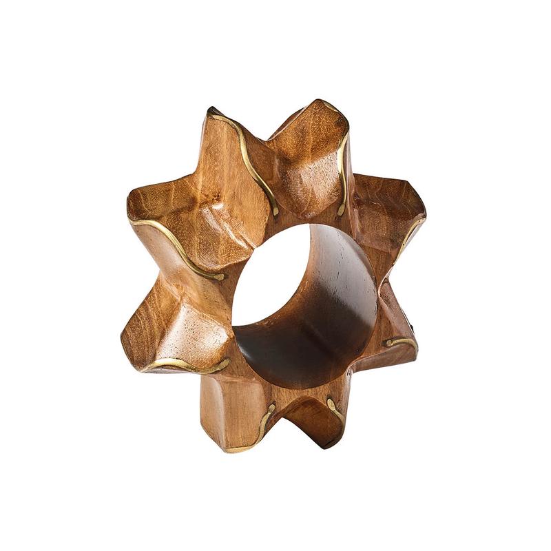 Twist Napkin Ring Brown & Gold Set of 5