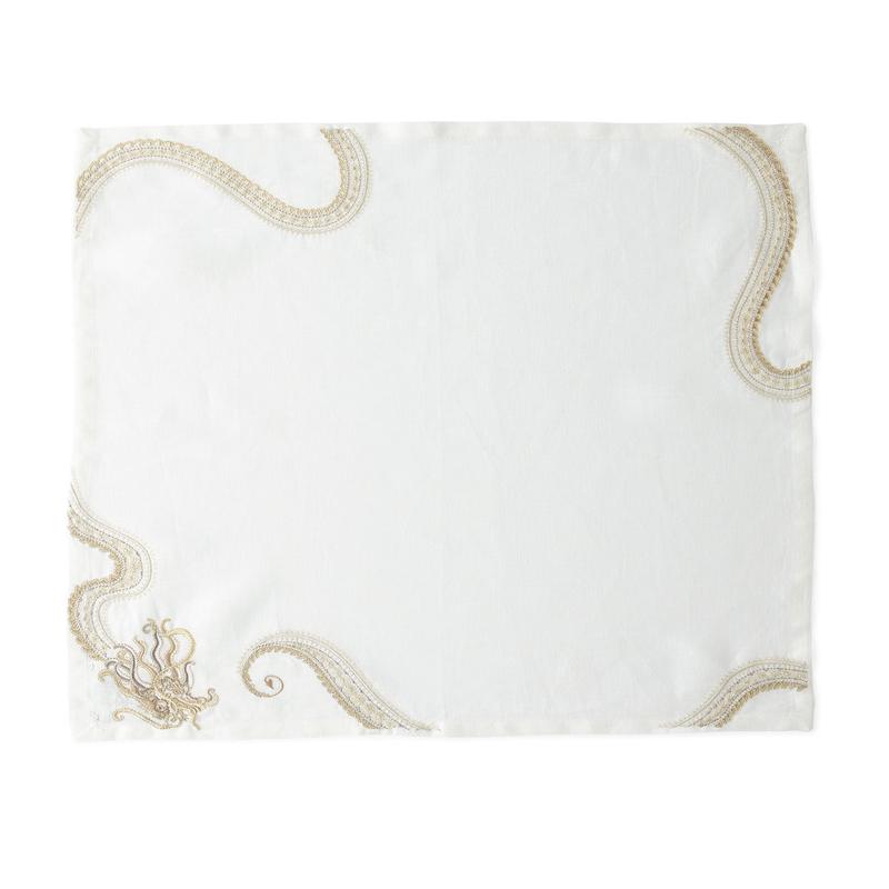 Kim Seybert Napkin Imperial Dragon WH, Gold, Silver Set of 4
