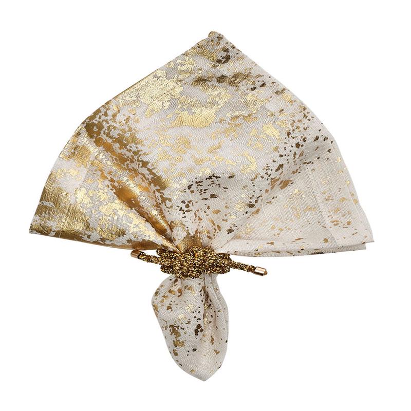 Kim Seybert Napkin Metafoil White, Gold