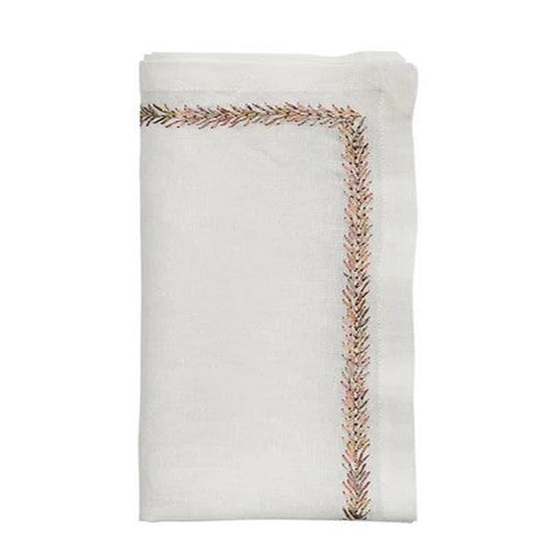 Kim Seybert Napkin Jardin White Multi Set of 2