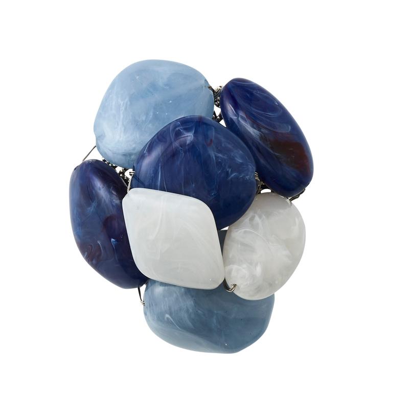 Kim Seybert Napkin Ring Sea Stone Navy Set of 4