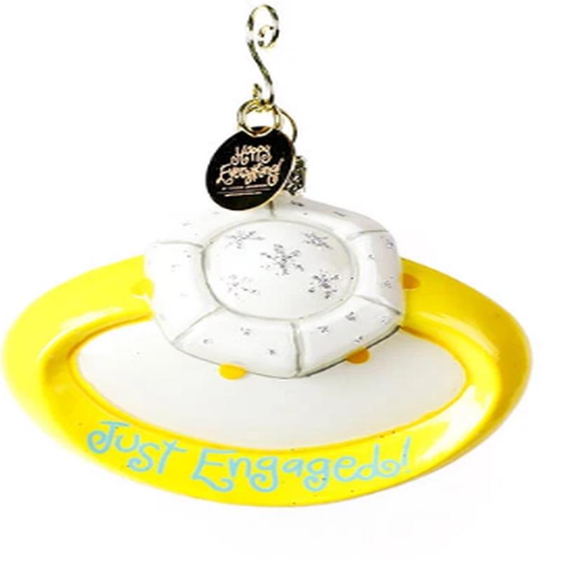 Just Engaged Ring Shaped Ornament