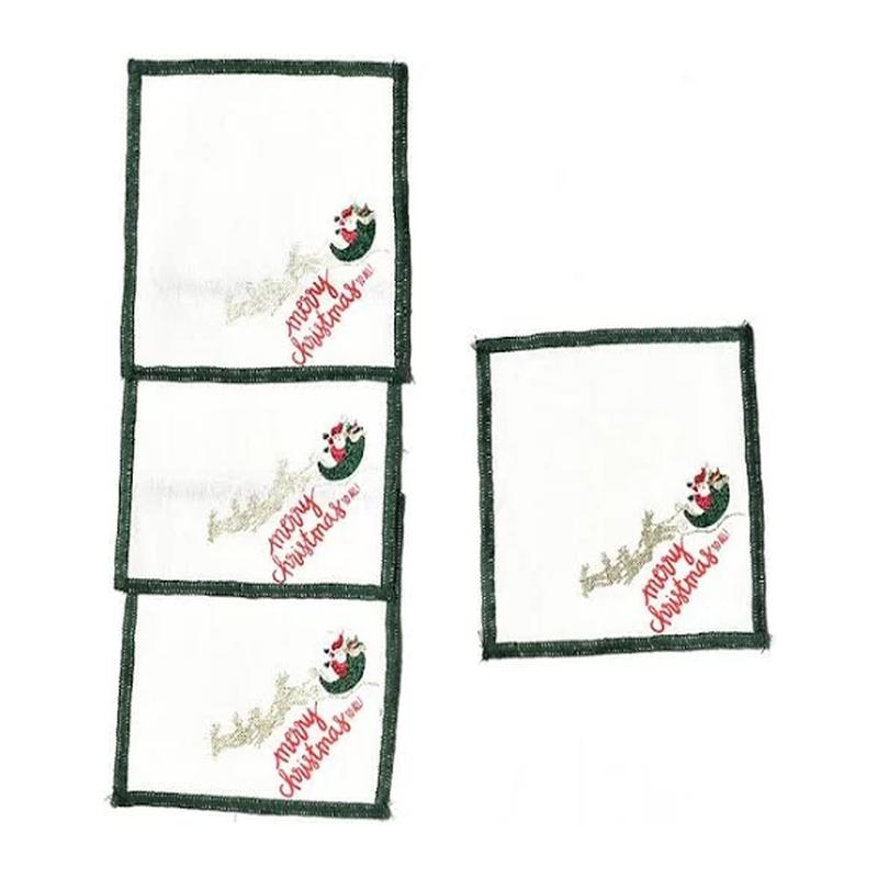 Flying Santa Cocktail Napkins Set of 4