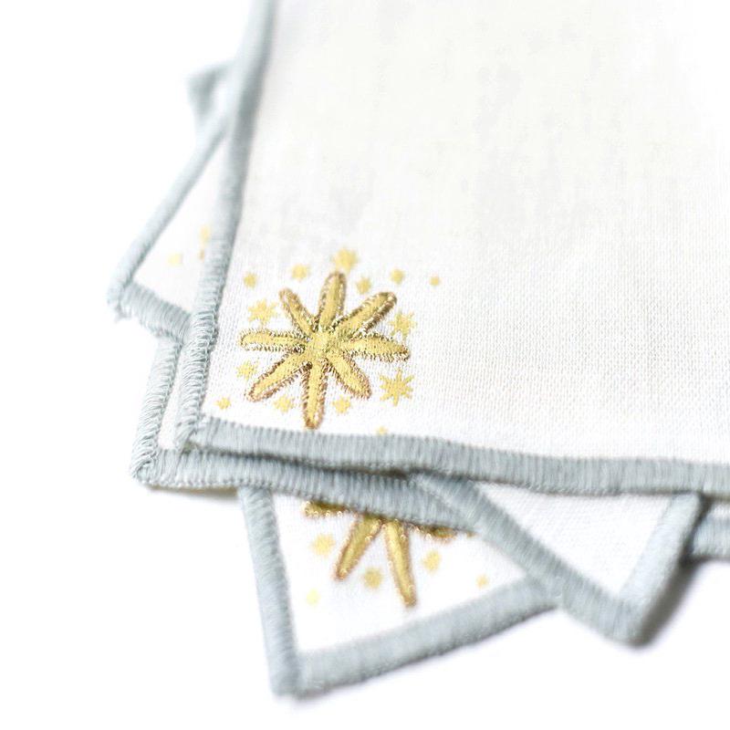 Gold Stars Cocktail Napkins Set of 4