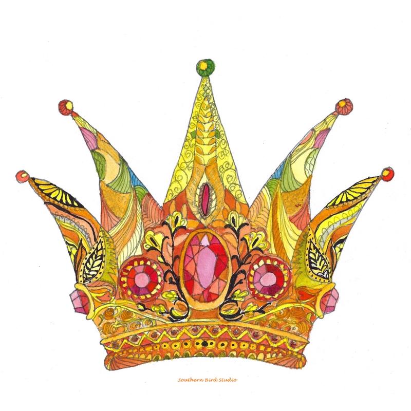 Zentangle Crown Tea Towel