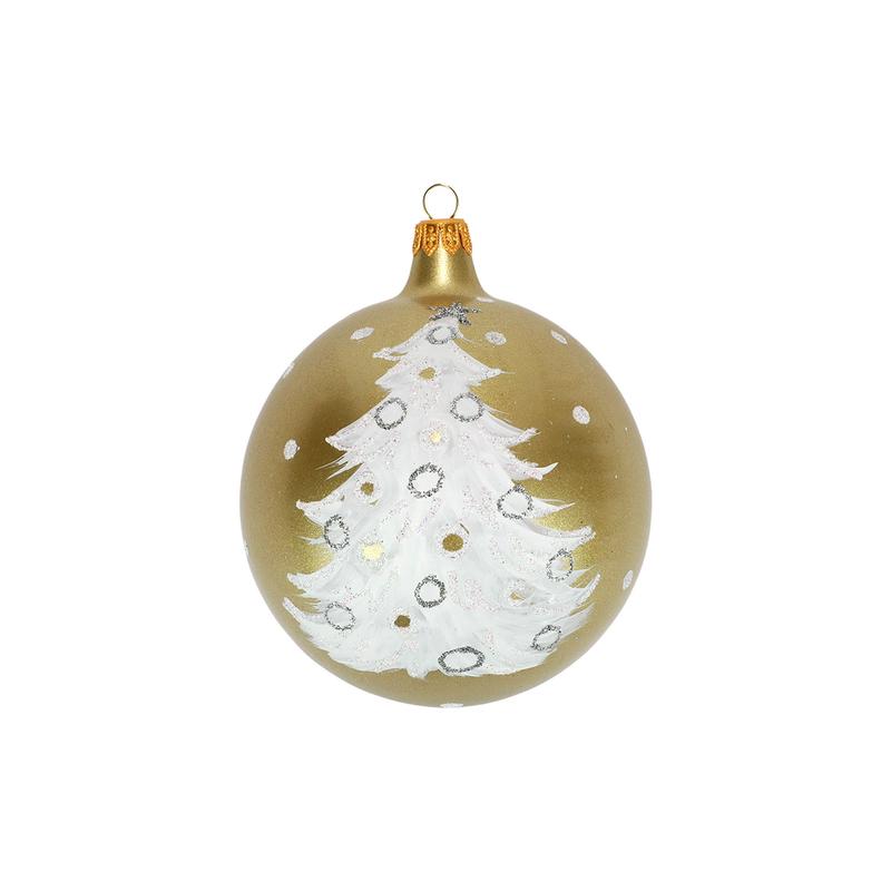 White & Gold Trees Ornament
