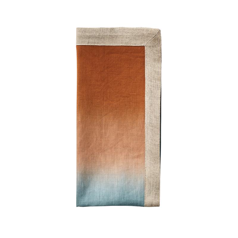 Kim Seybert Napkin Dip Dye Midnight Copper Set of 8