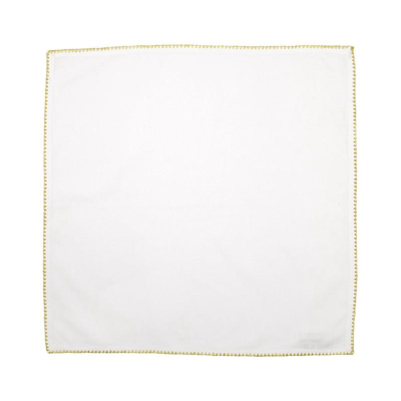 Cotone Ivory Napkins with Gold Stitching Set of 4