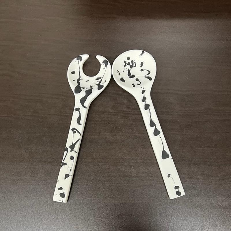 Classical Servers White w/ Black Splatter