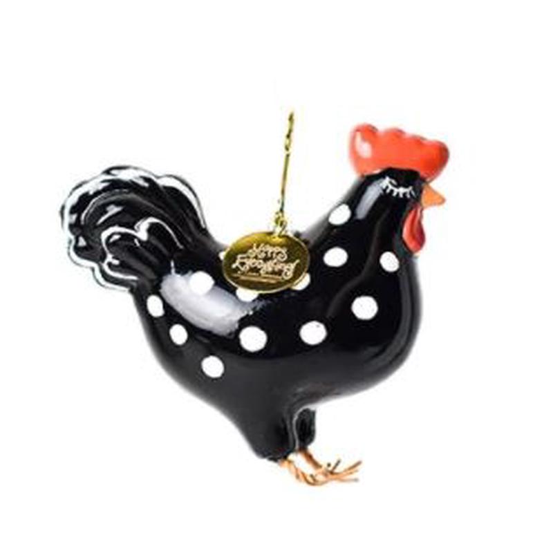 Polka Dot Chicken Shaped Ornament