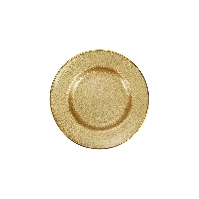 Metallic Glass Gold Salad Plate Set of 2