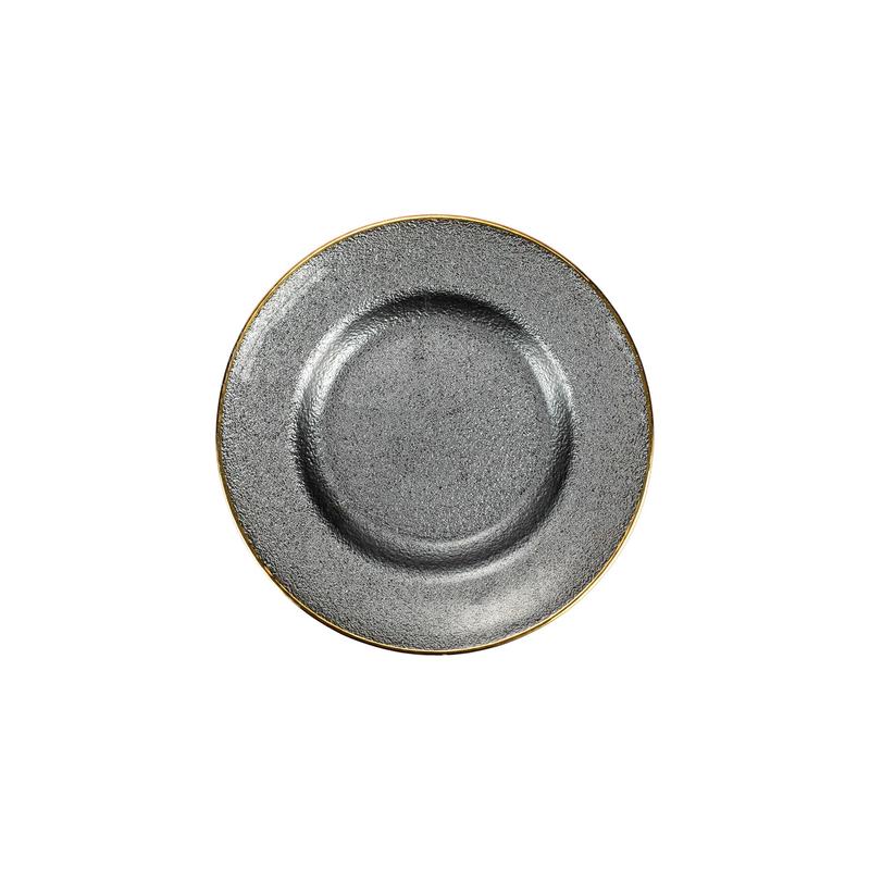 Metallic Glass Slate Salad Plate