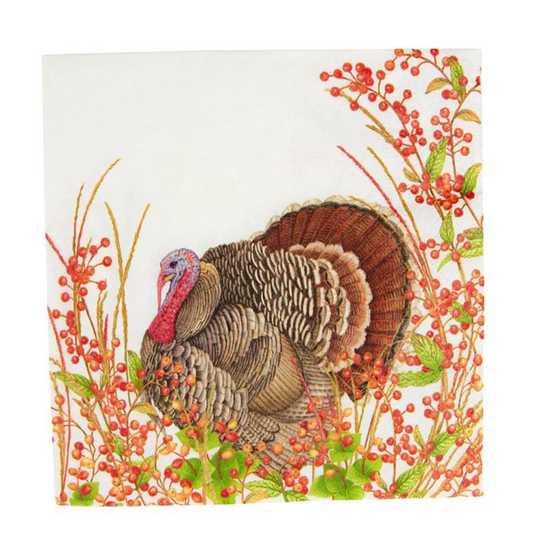 Turkey and Berries Cocktail Napkin