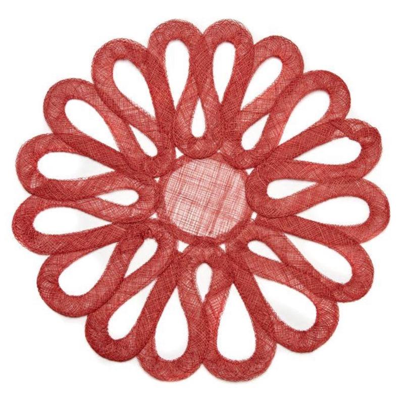 Looped Sinamay Placemat Red Set of 5