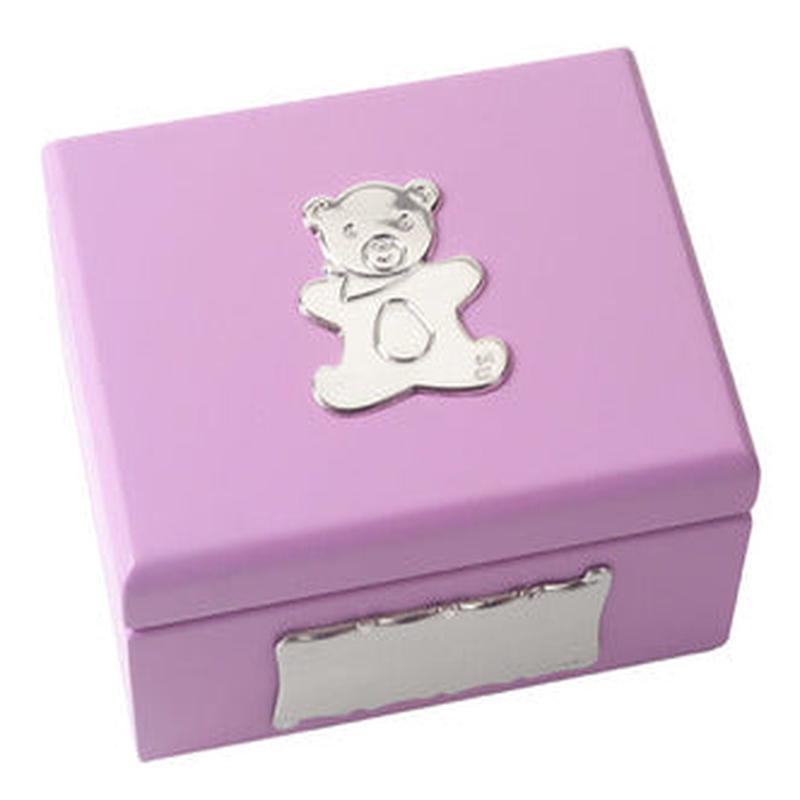 Sterling Baby Lilac Wood Teddy Box 3x4