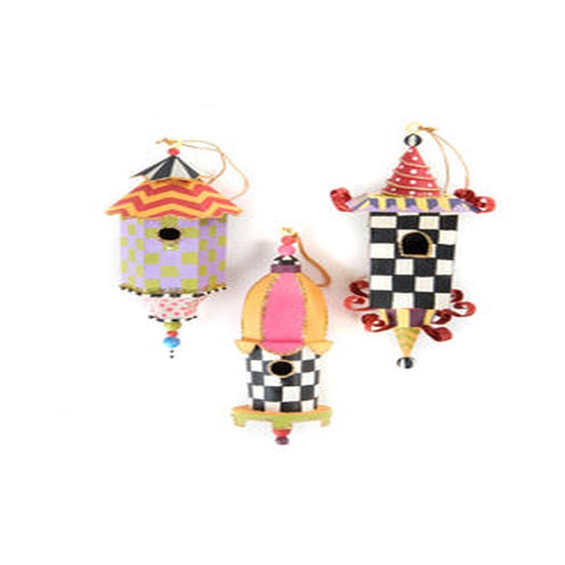 Birdhouse Ornaments S/3
