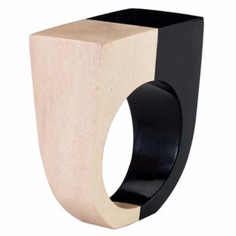 Gemini Napkin Ring Black Set of 4
