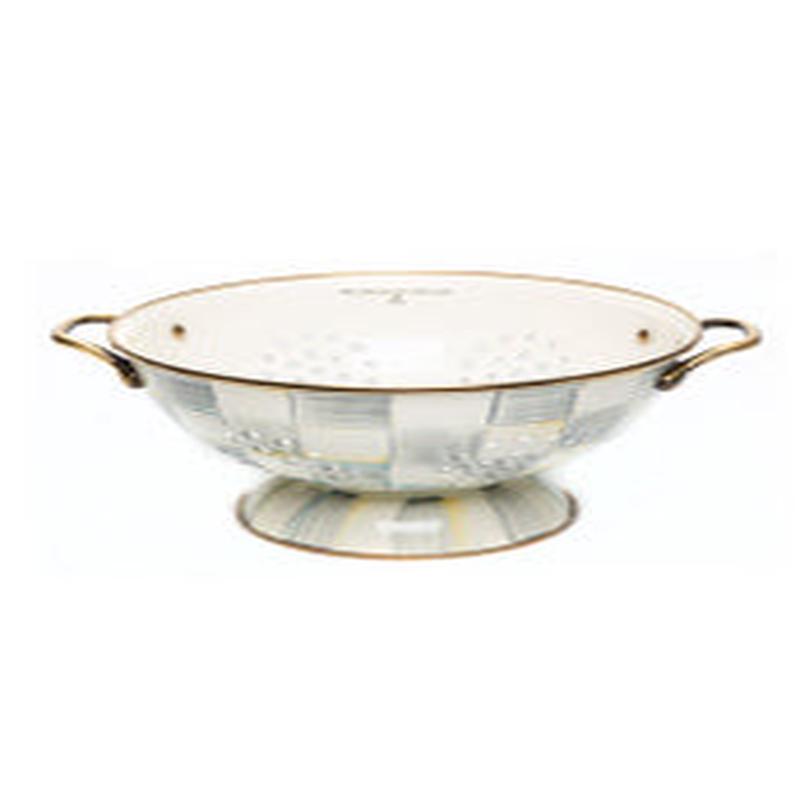 Sterling Check Enamel Colander Large