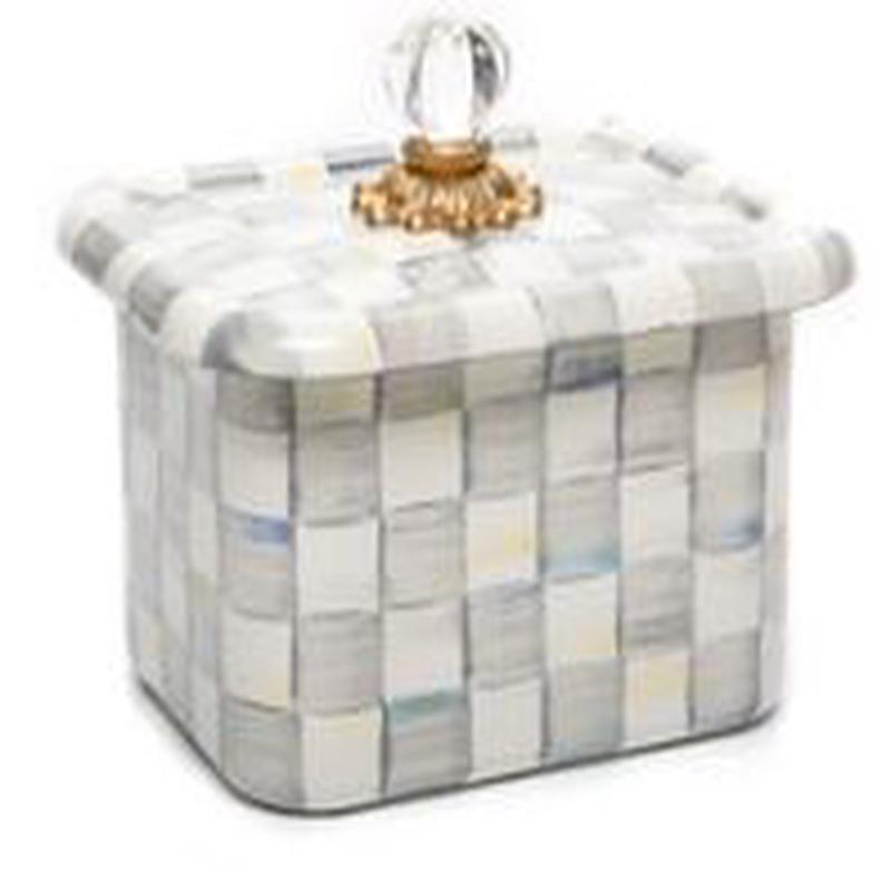 Sterling Check Enamel Recipe Box