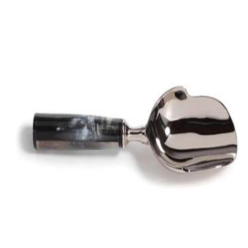 Polished Nickel Ice Scoop with Horn Handle