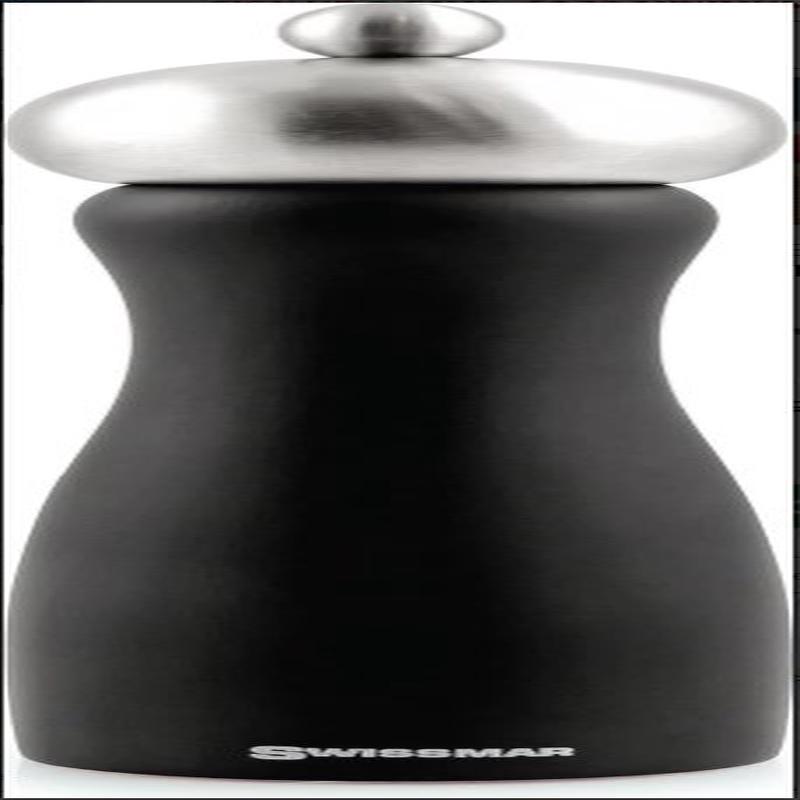 Belle Pepper Mill Matte Black w/SS Top 8"