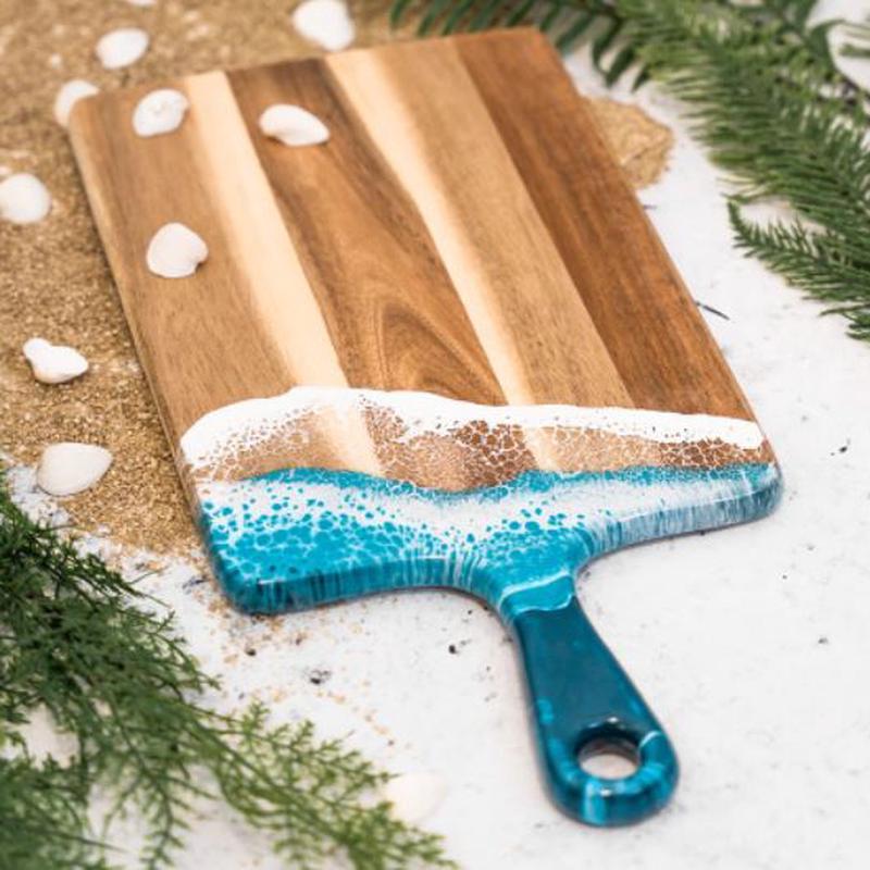 Medium Acacia Cheese Board Ocean Vibes