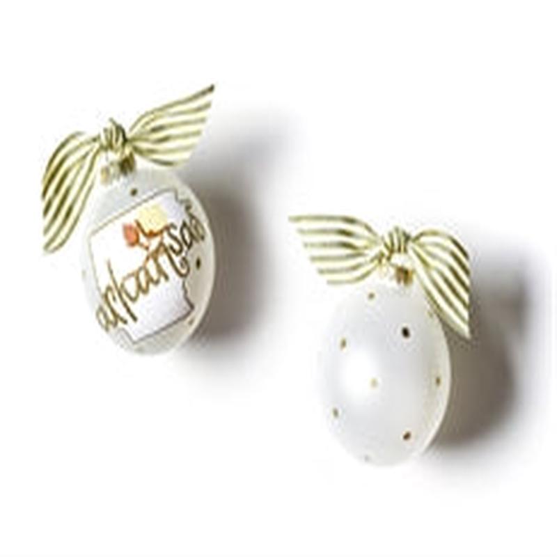 Arkansas Motif Glass Ornament