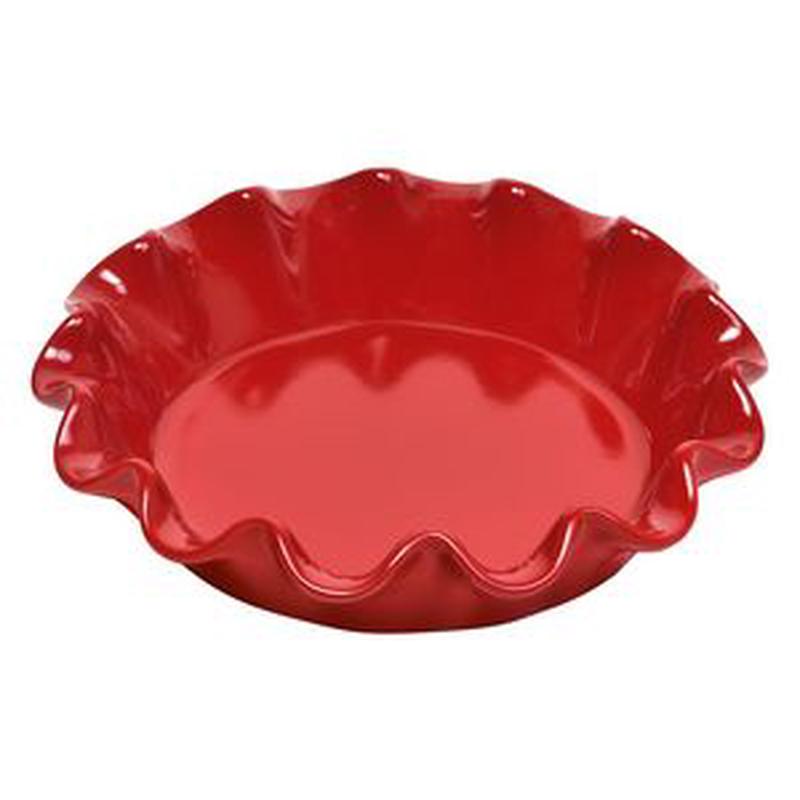 10.5" Ruffled Pie Dish - Burgundy