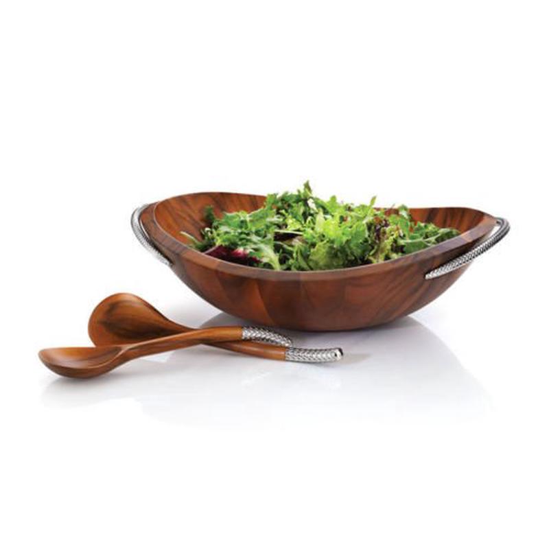 Braid Salad Bowl With Servers
