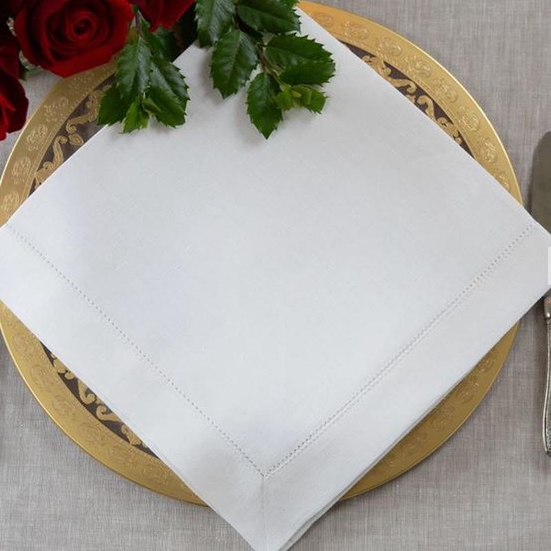 Hemstitch Large White Napkin Set of 4