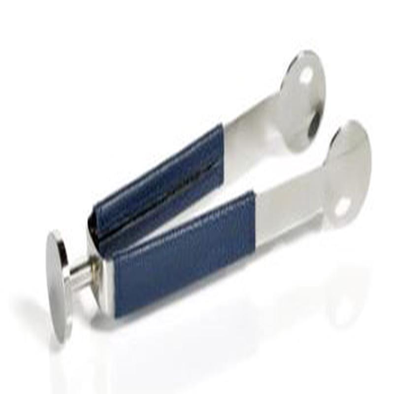 Laguna Nickel & Leather Ice Tongs
