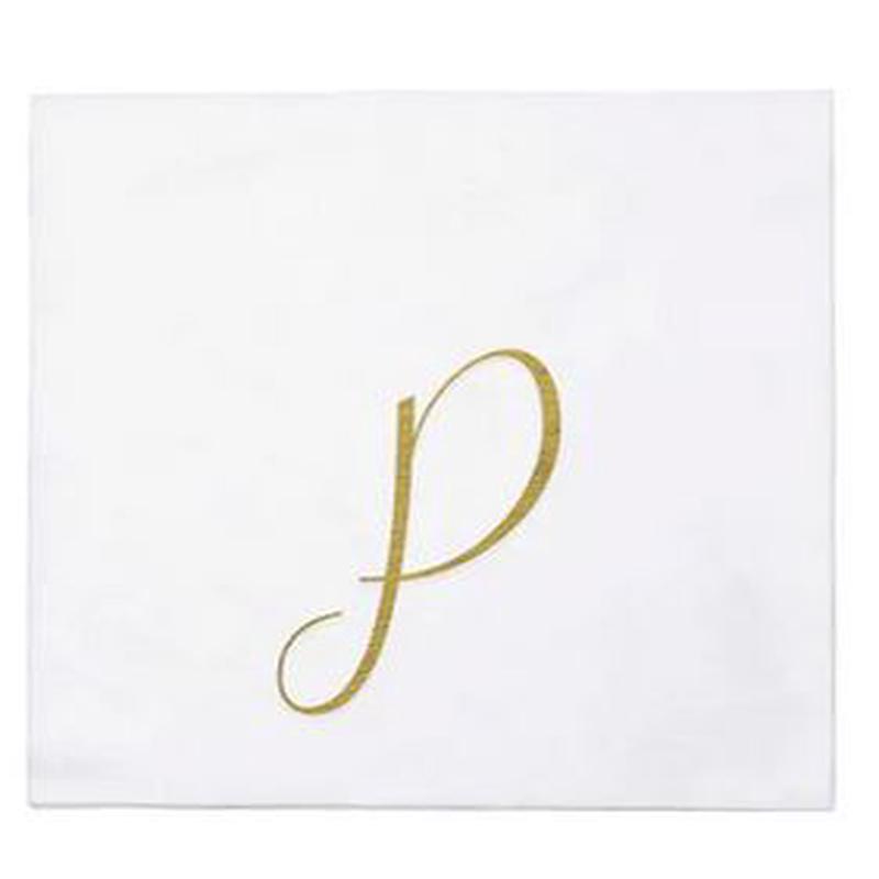 Papersoft Gold Monogram Cocktail Napkins P