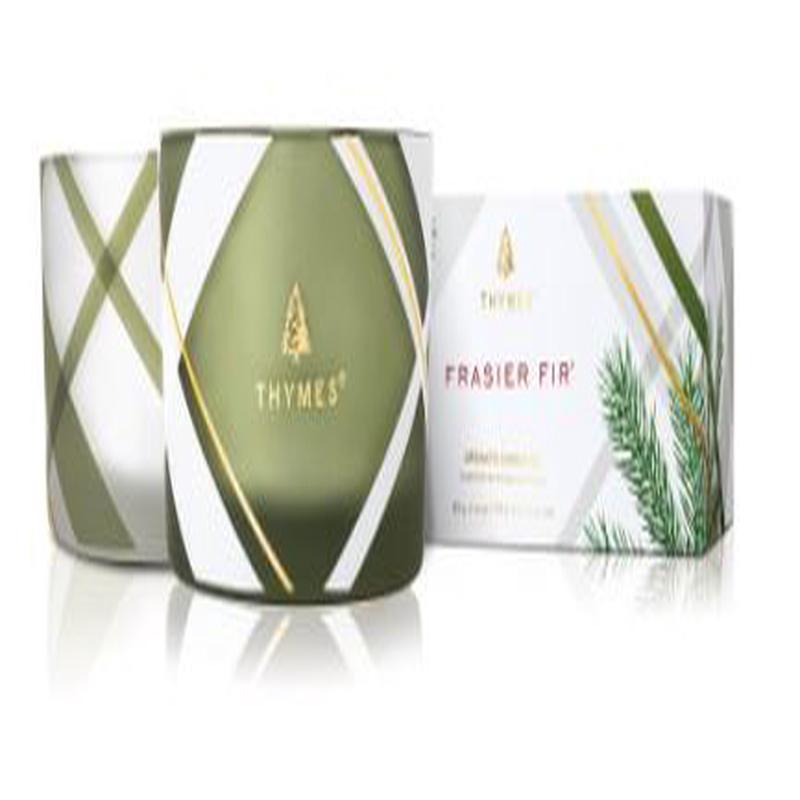 Frosted Plaid Poured Candle Set