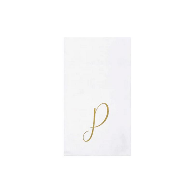 Papersoft Gold Monogram Guest Napkins - P
