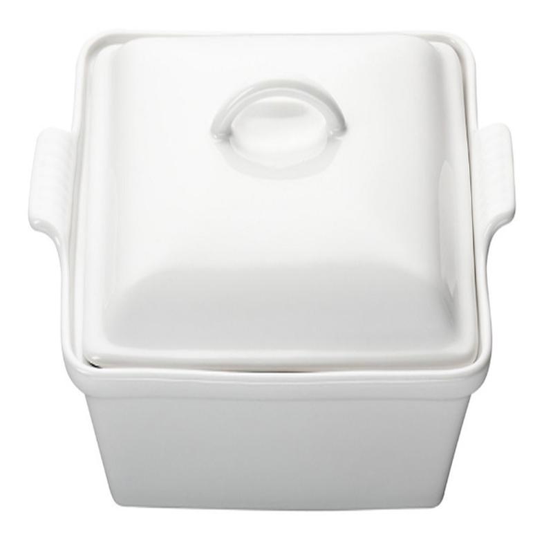 Heritage Covered Square Casserole White