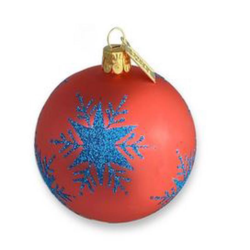Snowflakes- Coral & Cornflower Ornament