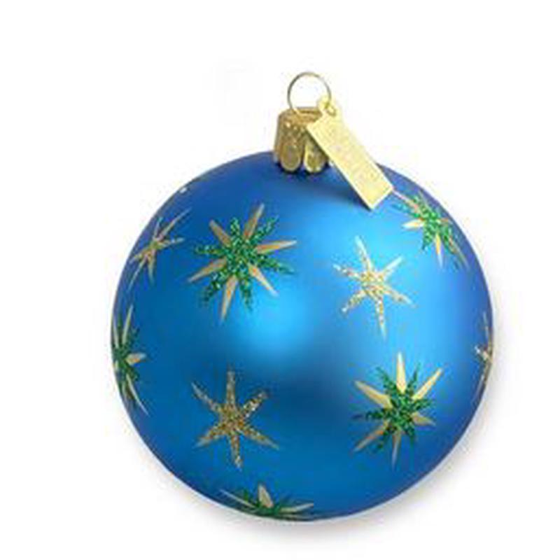 Starry- Cornflower & Emerald Ornament