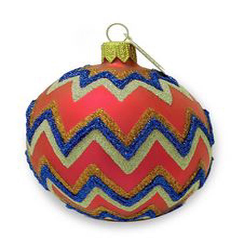 Zig Zag- Coral Ornament