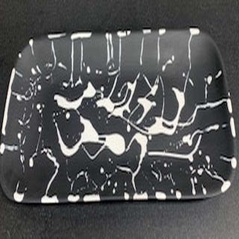 Classical Rectangle Platter Black w/ White Splatter