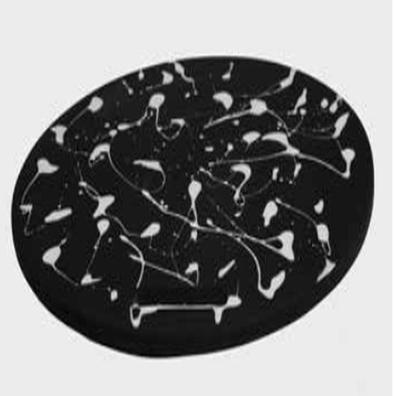 Round Chopping Board Black w/ White Splatter