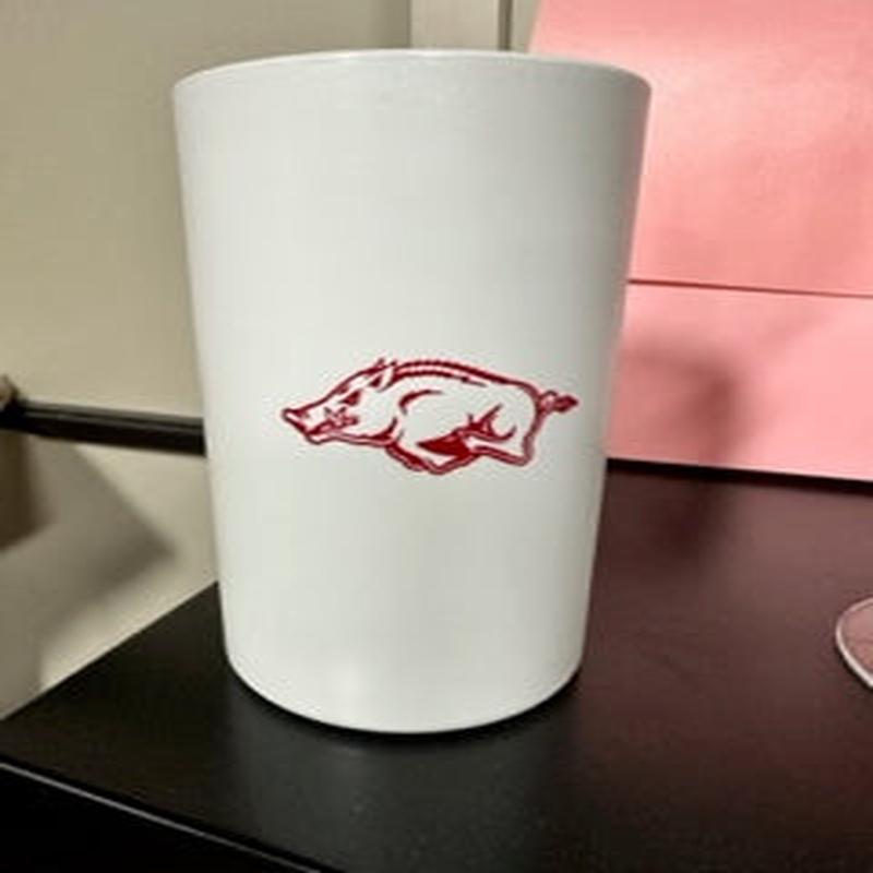 20 oz UofA Hog Red Outline - White