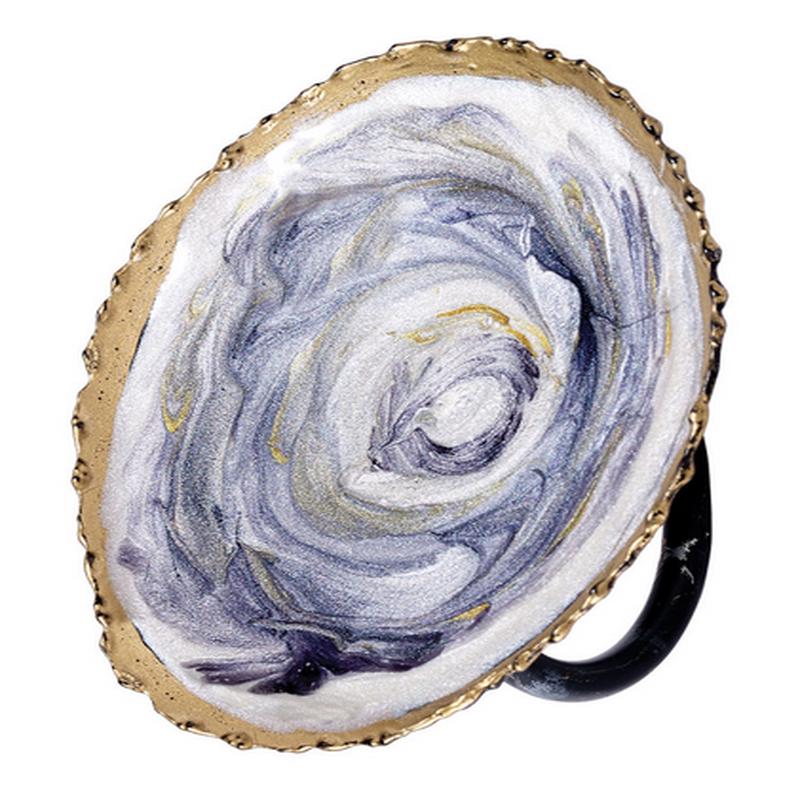 Painted Oyster Blue Napkin Ring Set of 4