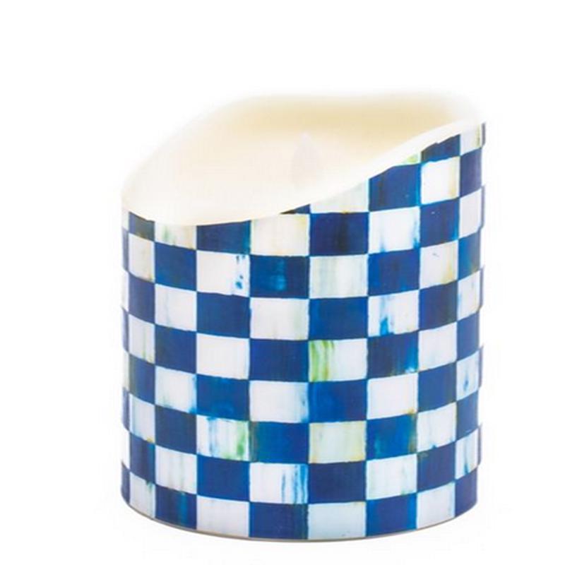 Royal Check Flicker 6" Pillar Candle