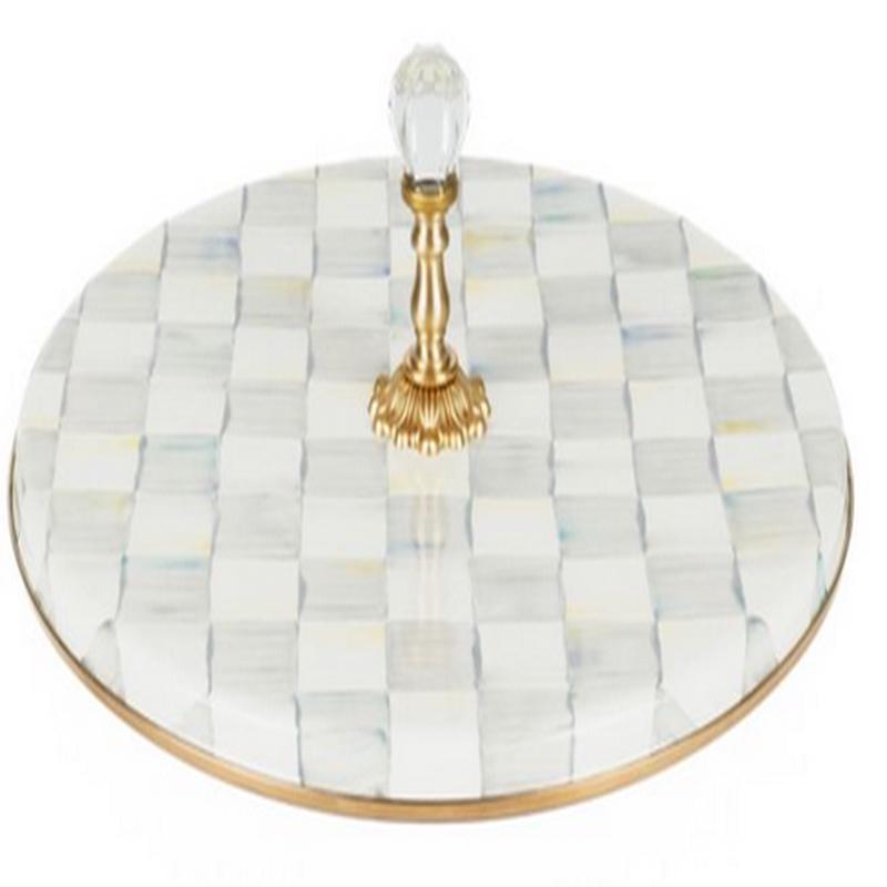 Sterling Check Enamel Cheese Course