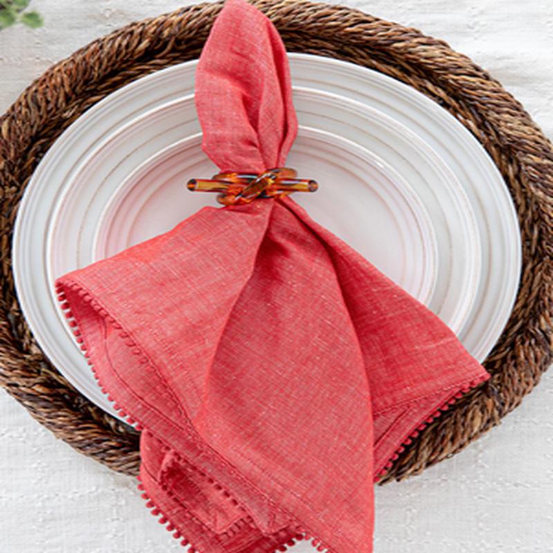 Berry Trim Napkin - Red
