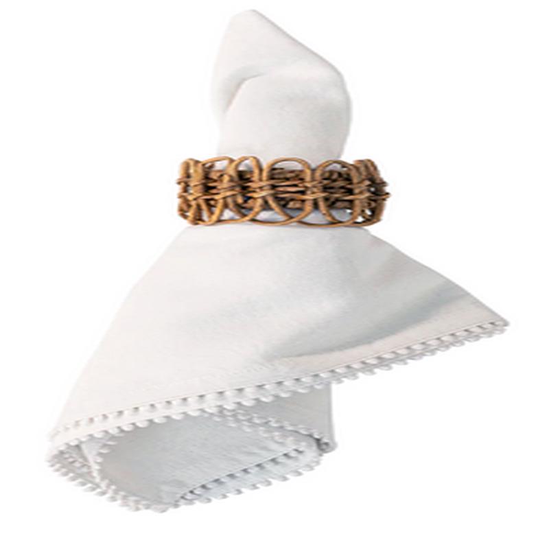 Berry Trim Napkin - White Set of 4