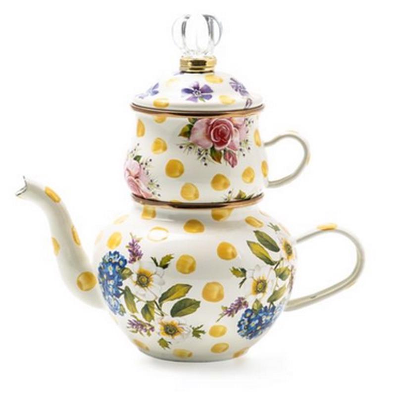 Wildflowers Enamel High Tea Yellow