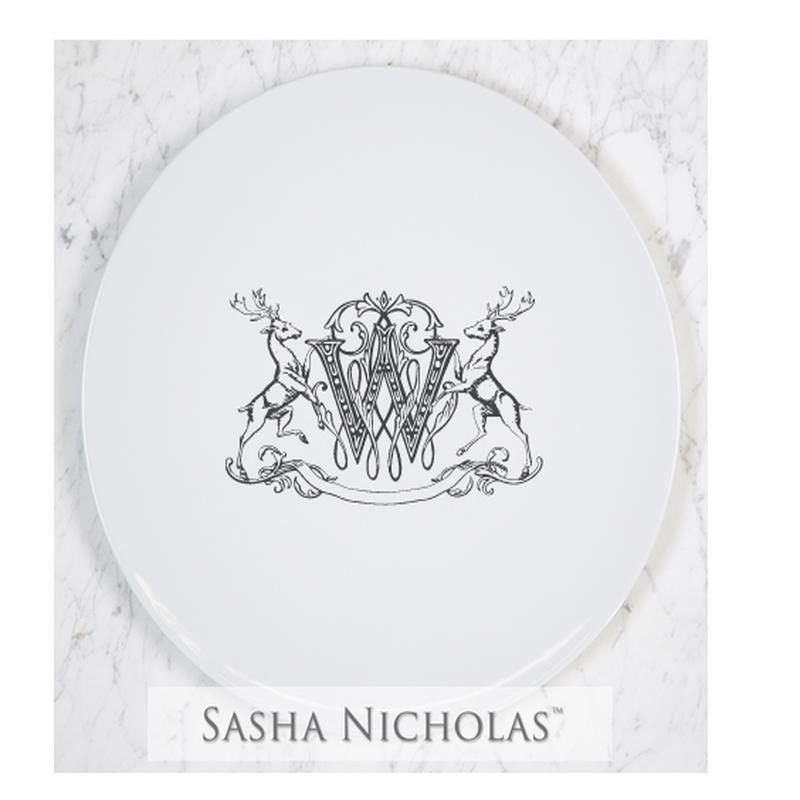 Imagine Charger With Stag And One Letter Monogram